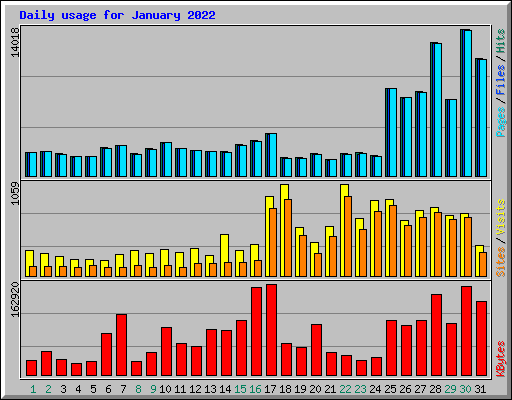 Daily usage for January 2022