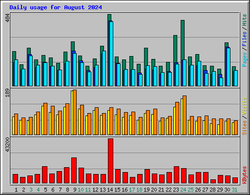 Daily usage for August 2024