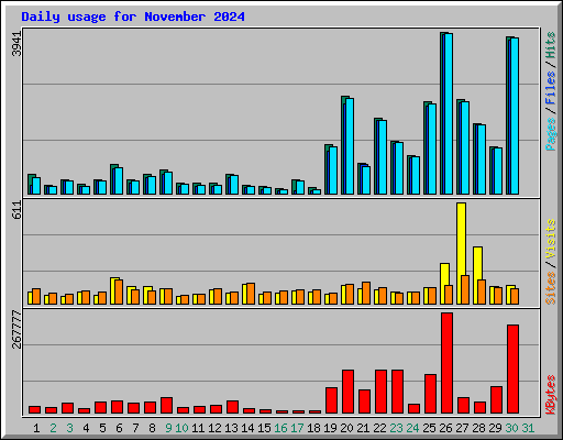 Daily usage for November 2024