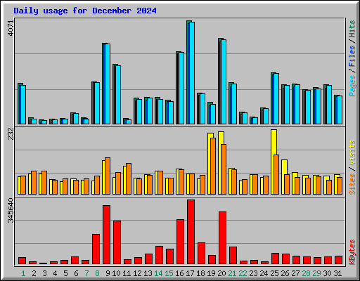 Daily usage for December 2024