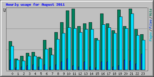 Hourly usage for August 2011
