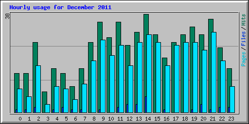 Hourly usage for December 2011