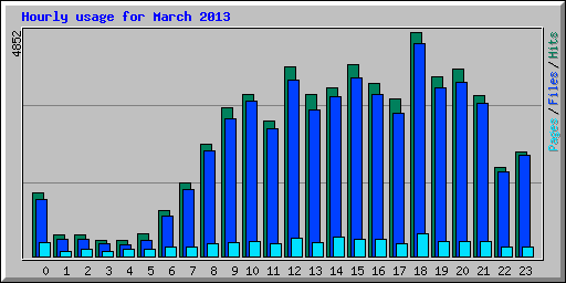 Hourly usage for March 2013