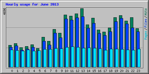 Hourly usage for June 2013