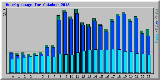 Hourly usage for October 2013