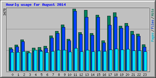 Hourly usage for August 2014
