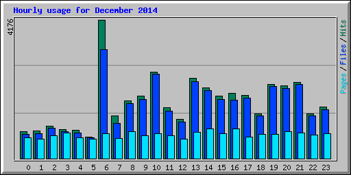 Hourly usage for December 2014