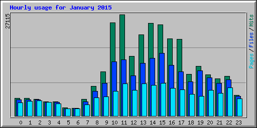 Hourly usage for January 2015