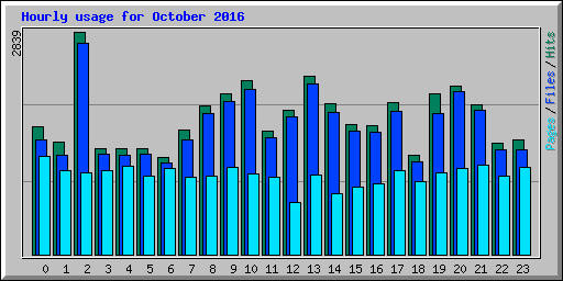 Hourly usage for October 2016