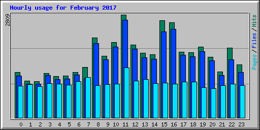 Hourly usage for February 2017
