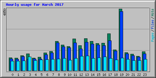 Hourly usage for March 2017