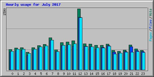 Hourly usage for July 2017