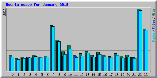 Hourly usage for January 2018