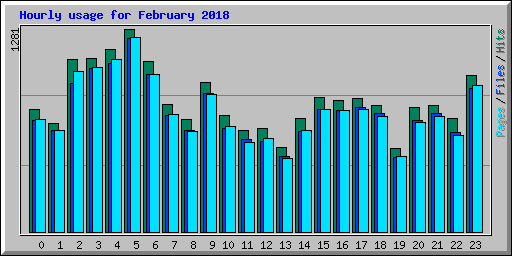 Hourly usage for February 2018
