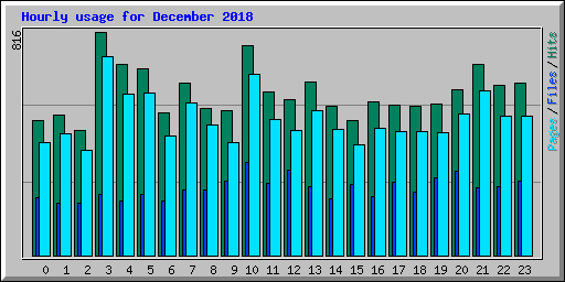 Hourly usage for December 2018