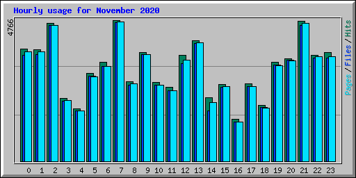 Hourly usage for November 2020