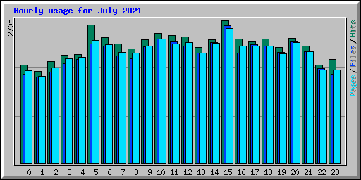Hourly usage for July 2021