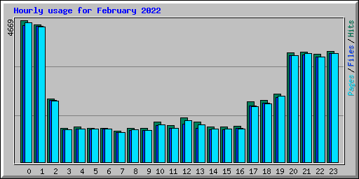 Hourly usage for February 2022