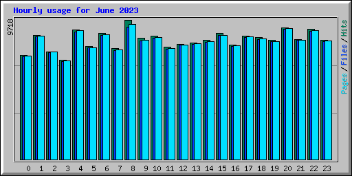 Hourly usage for June 2023