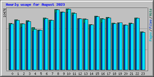 Hourly usage for August 2023