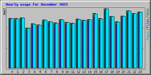 Hourly usage for December 2023