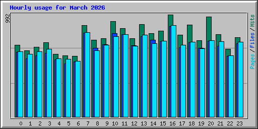 Hourly usage for March 2026